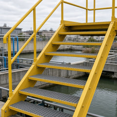Load Bearing FRP Stair Treads installed on a staircase – Representative image (AI-generated)